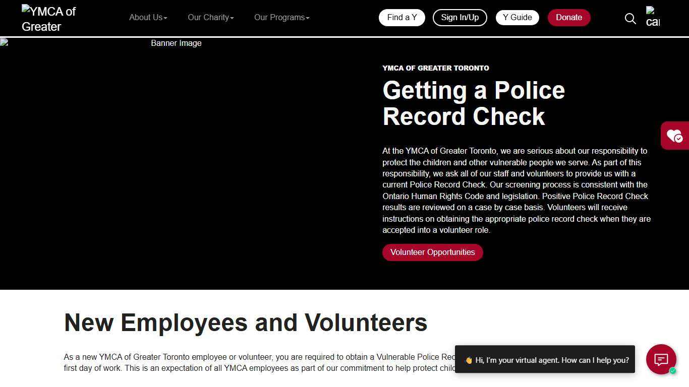 Getting A Police Records Check YMCA of Greater Toronto